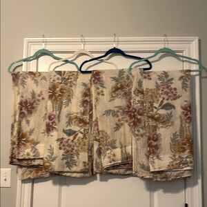Floral Patterned Curtains—2 pair